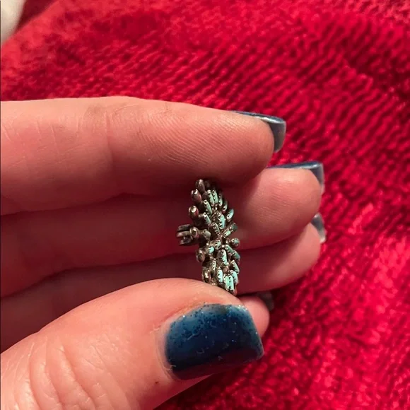 Zuni Sterling Silver Needle Point Turquoise Brooch Pin. - Picture 7 of 8